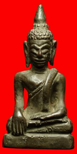 รูปหล่อพระพุทธเก่าเนื้อสำริดสูง 1 .5 นิ้ว   A11